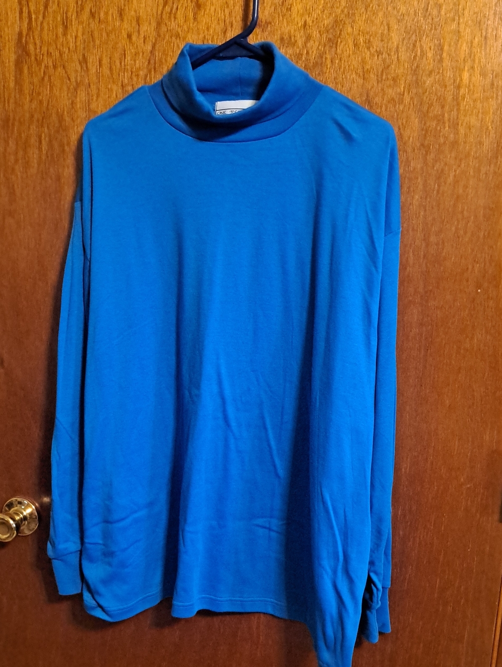 NWT Women's Blue Turtleneck Long Sleeve Top Size 3X